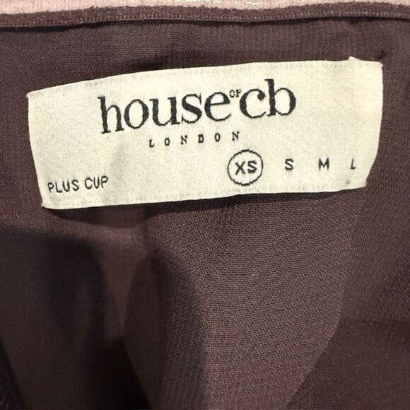 House of CB Naomi Halter Midi Dress Espresso Brown Back Zip Plus Cup Size XS - Picture 7 of 16